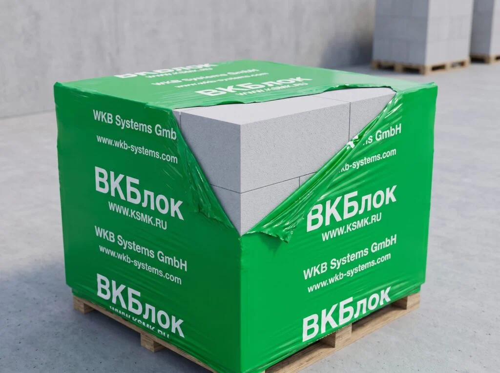 Поддон газоблоков ВКБлок крупным планом 625×120×250