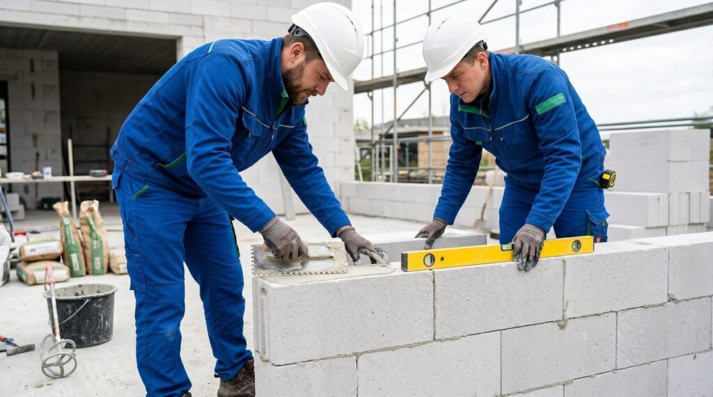 Кладка газоблоков ВКБлок на клей
