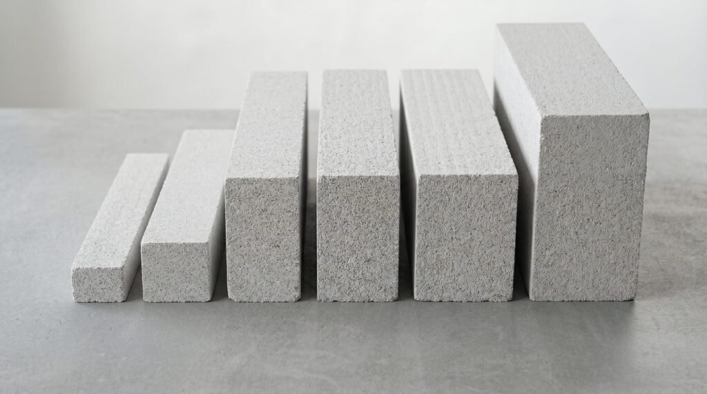 Газоблоки ВКБлок разной толщины 625×300×200