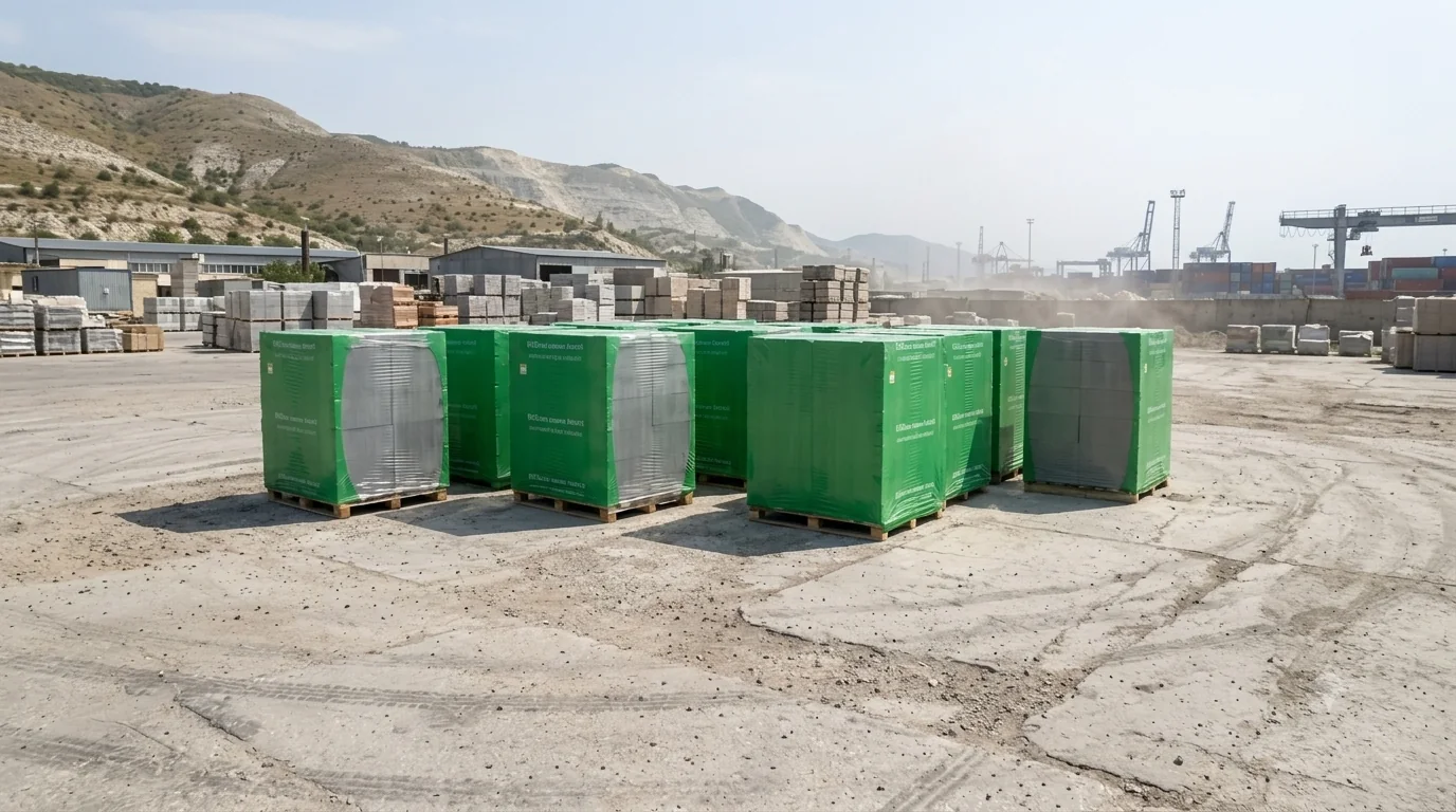 Поддоны газоблоков ВКБлок на площадке в Новороссийске